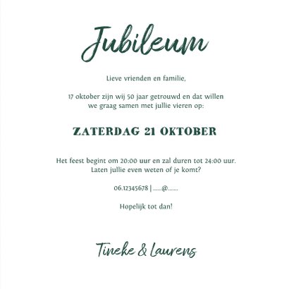 Jubileumkaart vintage met kant, label en eigen foto 3