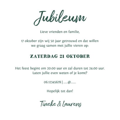 Jubileumkaart vintage met kant, label en eigen foto 3