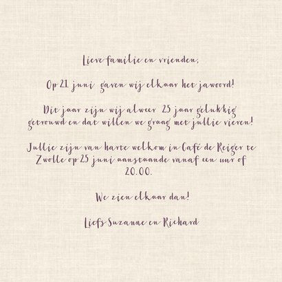 Jubileumkaart voor huwelijk met vintage bloemen  3