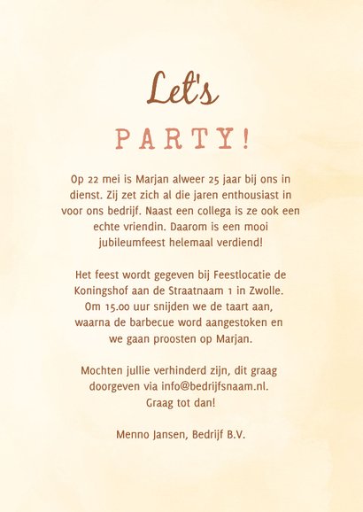 Jubileumkaart wegwijzer met bloemen 25 jaar aanpasbaar 3