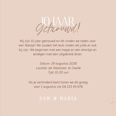 Jubileumuitnodiging 10 jaar getrouwd houtlook foto's 3