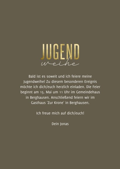 Jugendweihe Einladung Foto Linienmuster 3
