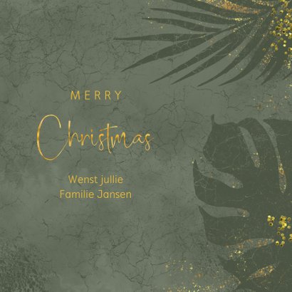 Jungle kerstkaart grunge en goudlook 3