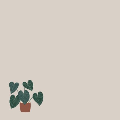 Kaart met botanische illustratie 'Nieuwe woning' 2
