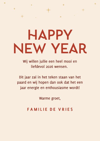 Kaartje voor Chinees nieuwjaar jaar van het paard geel 3