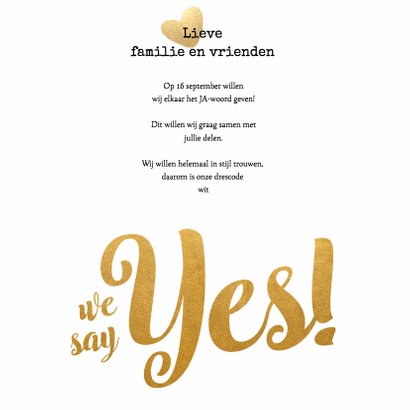 Kalender goud We say yes! - BK 2