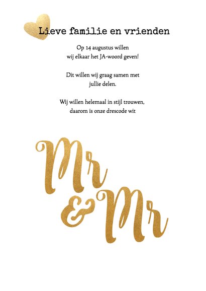 Kalender Mr & Mr goud - BK 2