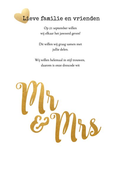 Kalender Mr & Mrs goud - BK 2