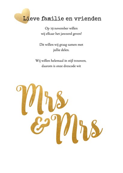 Kalender Mrs & Mrs goud - BK 2
