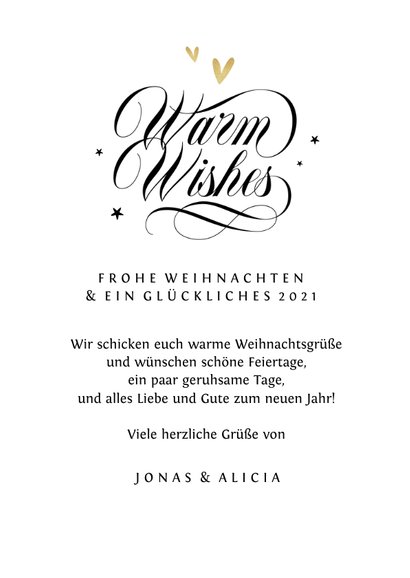 Karte Weihnachten mit Foto 'Warm wishes' 3