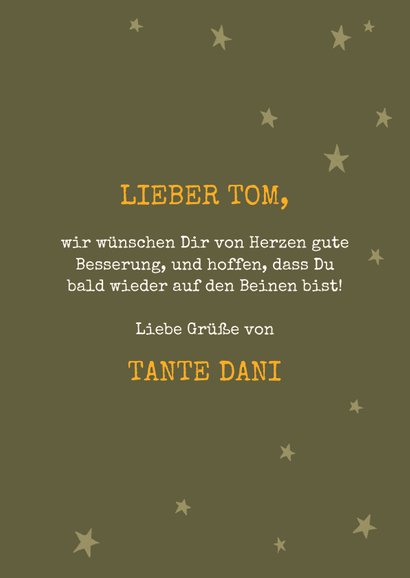 Karte zur guten Besserung Dino mit Verband 3