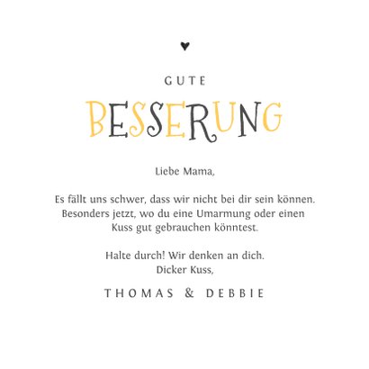 Karte zur guten Besserung gezeichnete Sonne 3