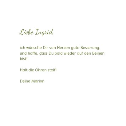 Karte zur guten Besserung mit Gänseblümchen 3