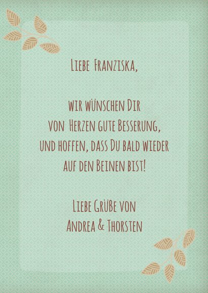 Karte zur guten Besserung mit Igel 'Warm hugs' 3