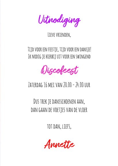 Uitnodiging Keep Calm and Let's Party 2 discovloer 3