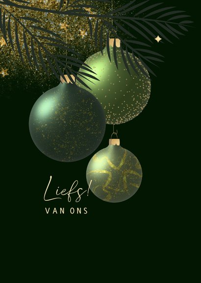Kerst artistiek bedankt sprankelend groen goud kerstballen 2