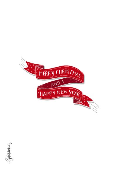 Kerst banner en sparretakken fotokaart 2