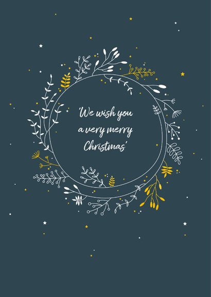 Kerst - Botanische cirkel met goudlook 2