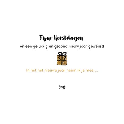 Kerst Cadeau-kaart goudkleurige glitter cadeautjes 3