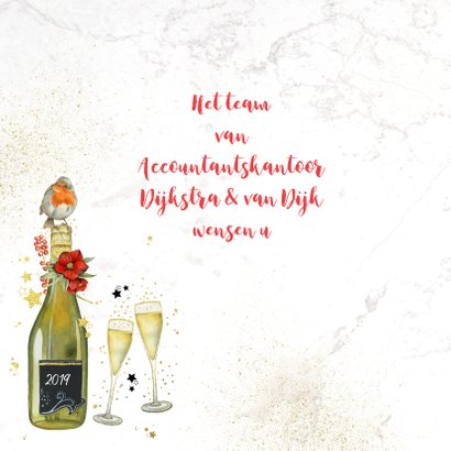 Kerst champagne roodborstje 2