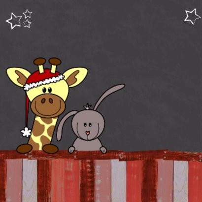 Kerst dieren krijtbord rood V-HB 2