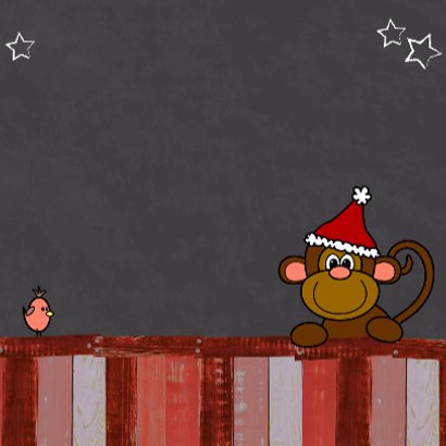 Kerst dieren krijtbord rood V-HB 3