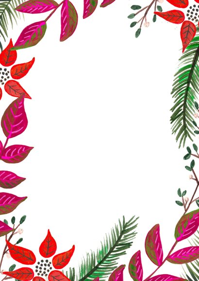 Kerst diner botanisch kerst takjes Achterkant