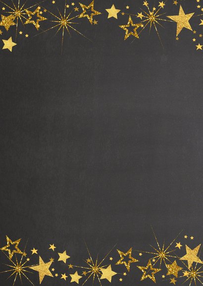 Kerst feestelijke fotokaart gouden sterren staand formaat 2