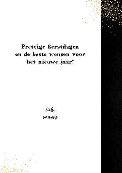 Kerst feestelijke kaart met foto en vele gouden sterretjes 3