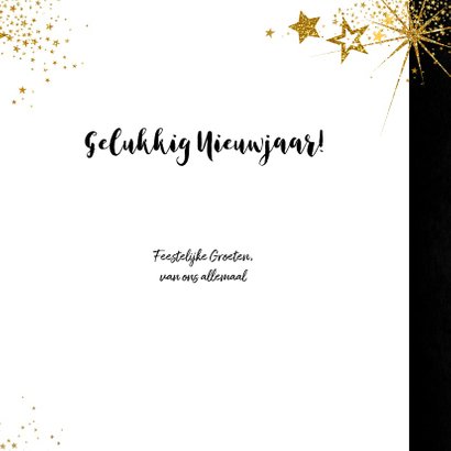 Kerst feestelijke met vele gouden sterretjes en 4 foto's 3