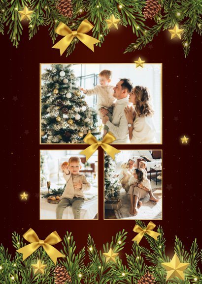 Kerst fotocollage kersttakken strikken en sterren 2