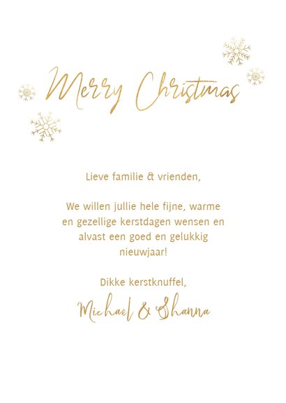 Kerst fotokaart boompjes, sneeuwvlokken en 'Merry Christmas' 3