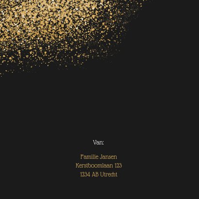 Kerst Fotokaart met goudlook dust en confetti 2