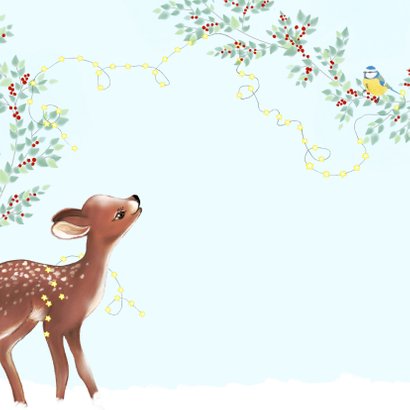 Kerst hertje met groen en rode besjes 2