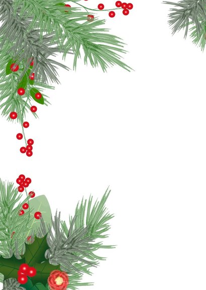 Kerst hippe foto kaart botanica hulst en dennentakken 2