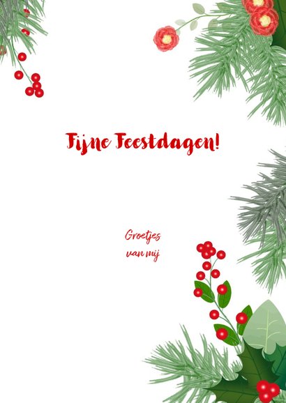 Kerst hippe foto kaart botanica hulst en dennentakken 3