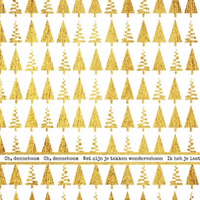 Kerst hippe foto kaart goud Oh, denneboom 2
