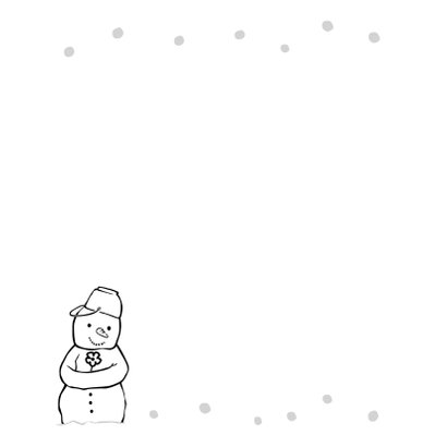 kerst inkleurkaart met sneeuwpop en jongetje 2