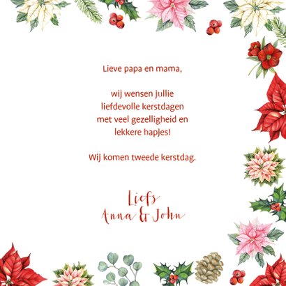 Kerst kerstbloemen met takjes 3