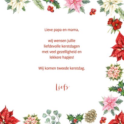 Kerst kerstbloemen met takjes 3