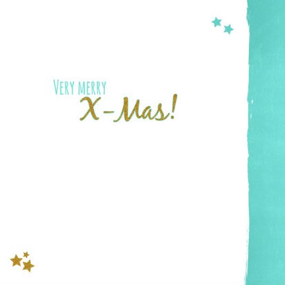 Kerst lief fotokaart blauw goud 3
