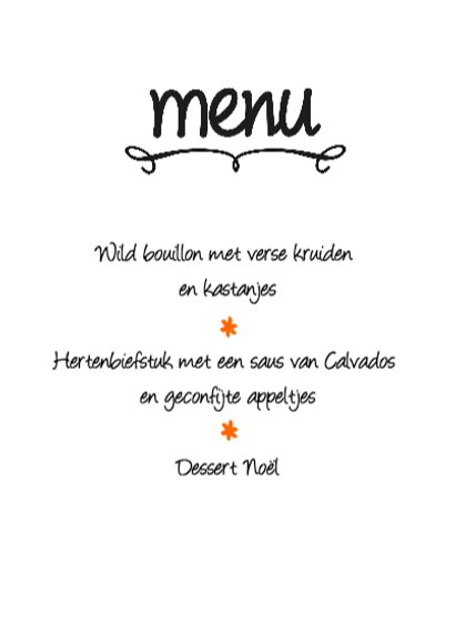 Kerst menukaart lovely hout 3