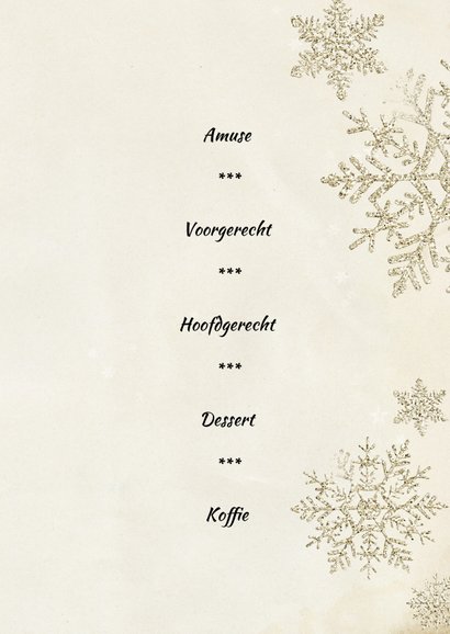 Kerst menukaart trendy chique kerstbal 3