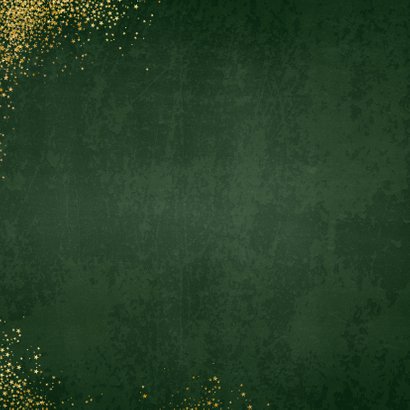 Kerst moderne groene kerstkaart sterren rendier goud glitter Achterkant