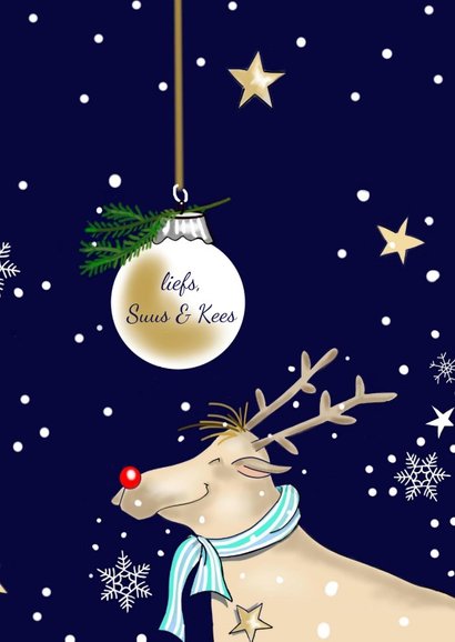 Kerst - rendieren en kerstballen 3