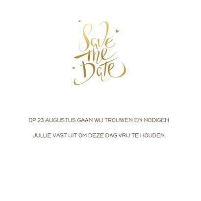 Kerst Save the date kaart goud 3