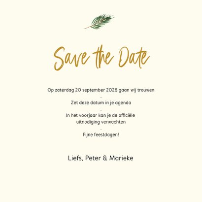 Kerst Save-the-Date kaart met foto en takjes 3