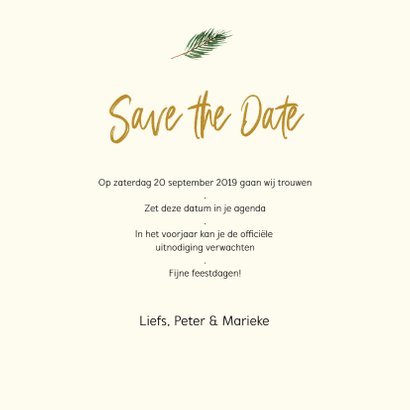 Kerst Save-the-Date kaart met foto en takjes 3