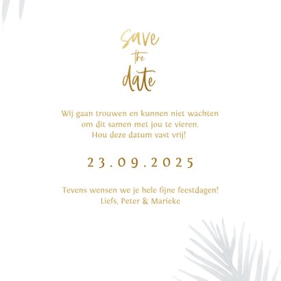 Kerst save the datekaart met foto en kersttakjes 3