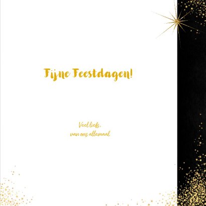 Kerst sfeervolle zwarte kaart typografische gouden tekst 3
